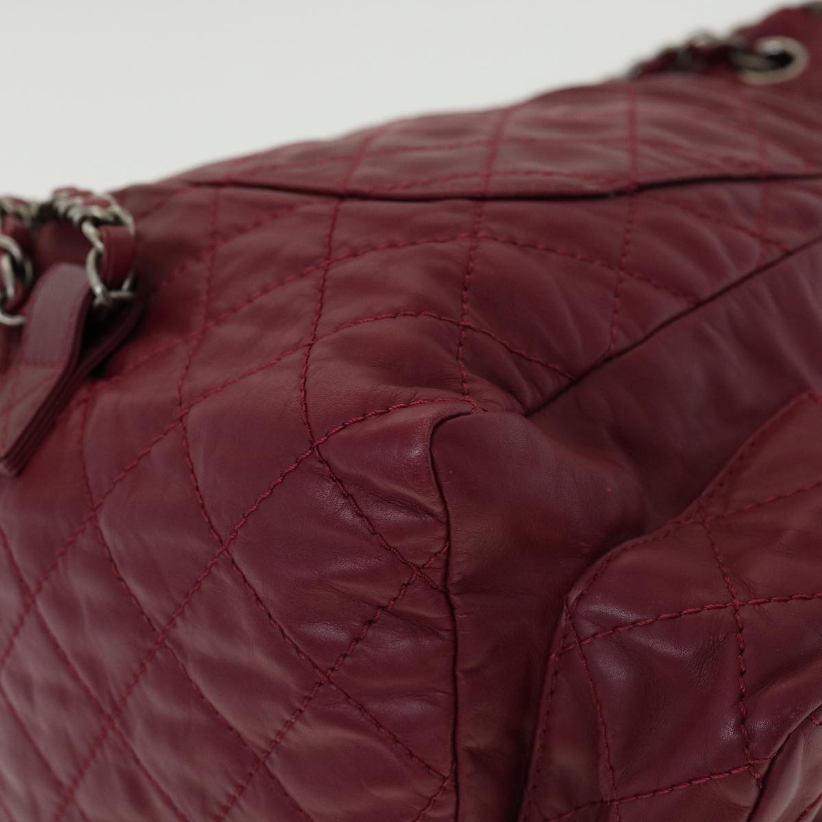 CHANEL Matelasse Chain Backpack Lamb Skin Bordeaux CC 30736A