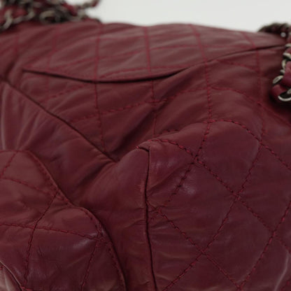 CHANEL Matelasse Chain Backpack Lamb Skin Bordeaux CC 30736A