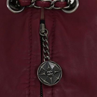 CHANEL Matelasse Chain Backpack Lamb Skin Bordeaux CC 30736A