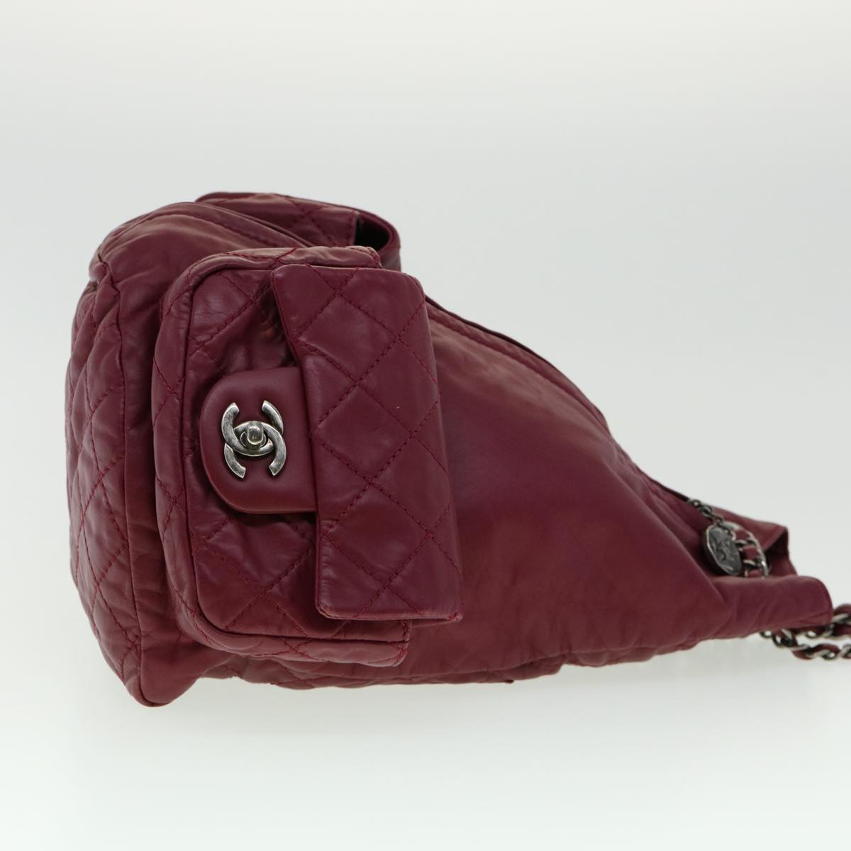 CHANEL Matelasse Chain Backpack Lamb Skin Bordeaux CC 30736A