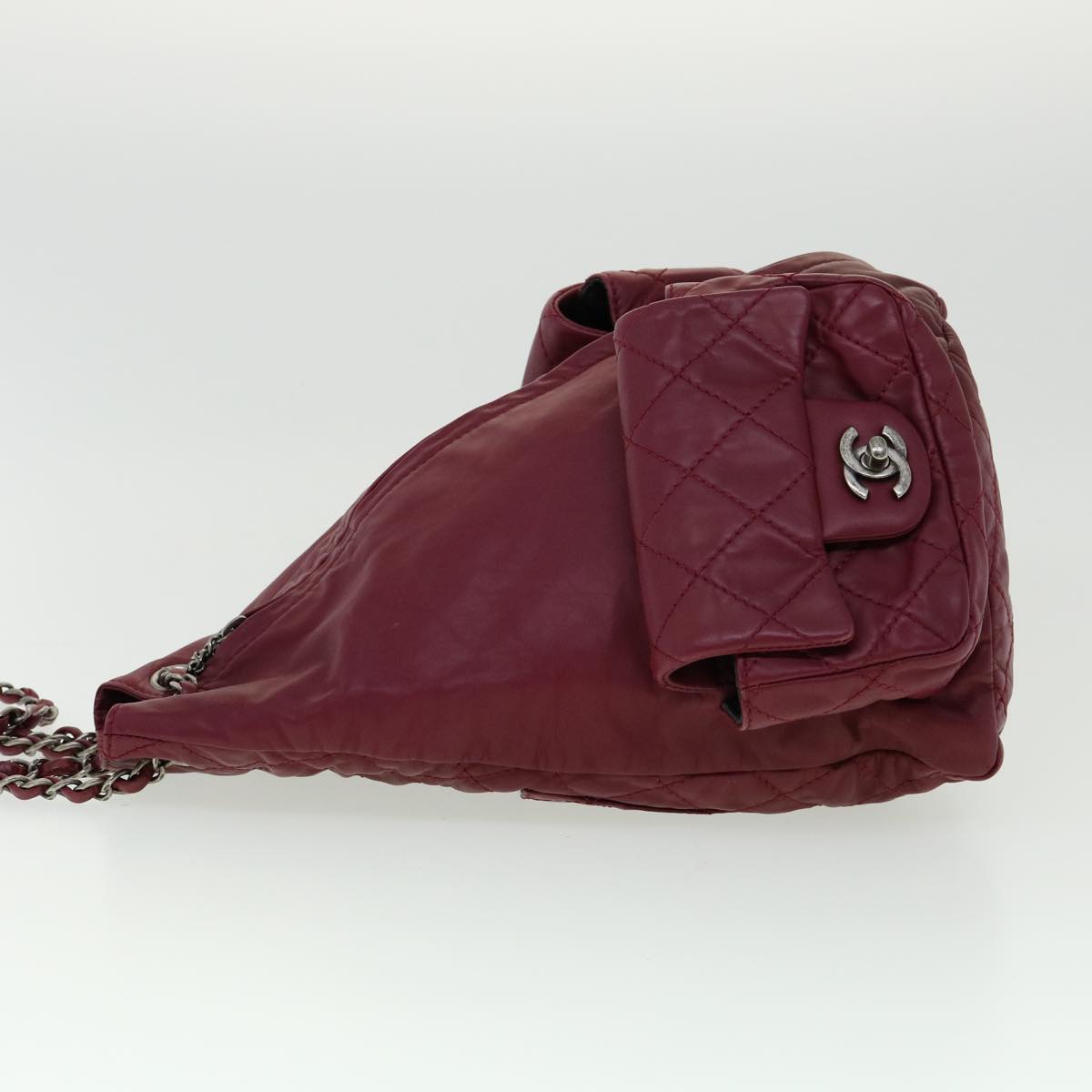 CHANEL Matelasse Chain Backpack Lamb Skin Bordeaux CC 30736A