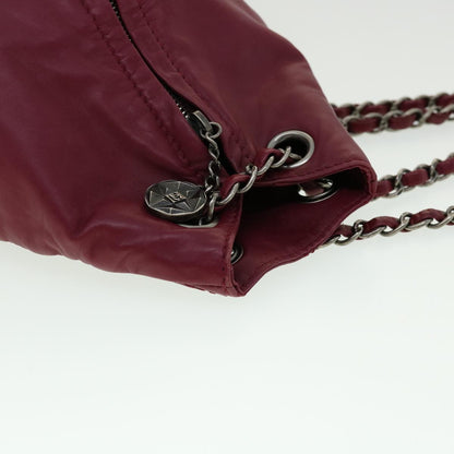 CHANEL Matelasse Chain Backpack Lamb Skin Bordeaux CC 30736A