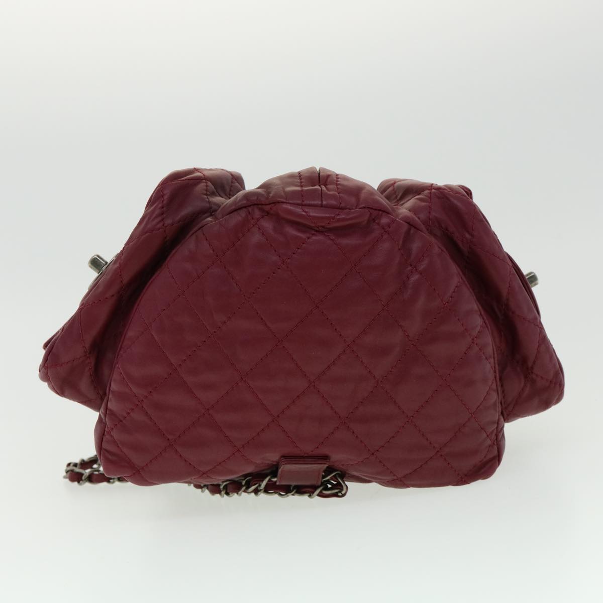CHANEL Matelasse Chain Backpack Lamb Skin Bordeaux CC 30736A