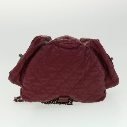 CHANEL Matelasse Chain Backpack Lamb Skin Bordeaux CC 30736A