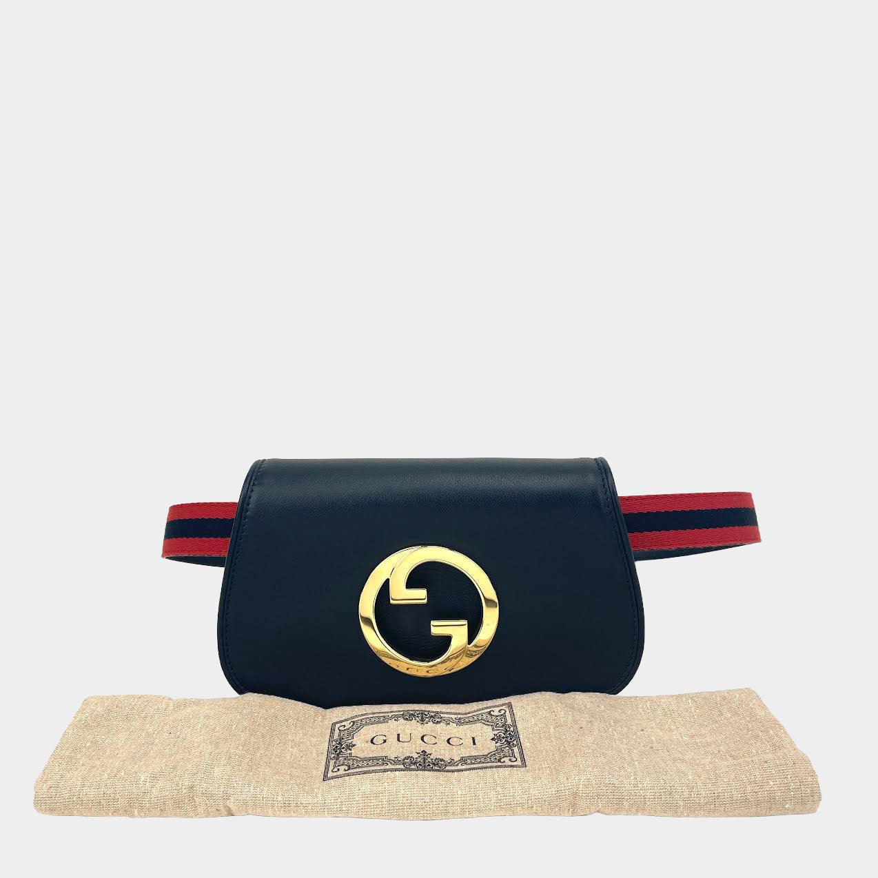 GUCCI Blondie Belt Bag w/Red & Blue Web Strap
