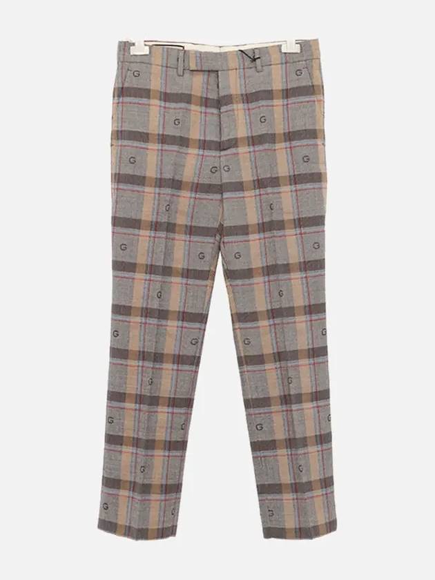 Gucci Check Wool Straight Pants
