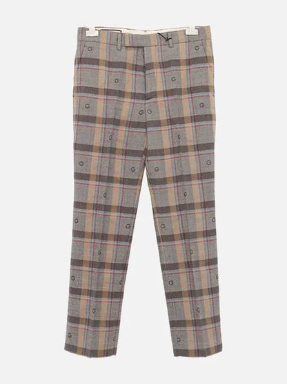Gucci Check Wool Straight Pants