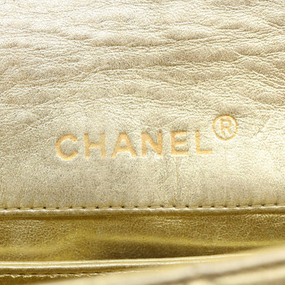 CHANEL Matelasse Turn Lock Chain Shoulder Bag Lamb Skin Gold CC 31382A