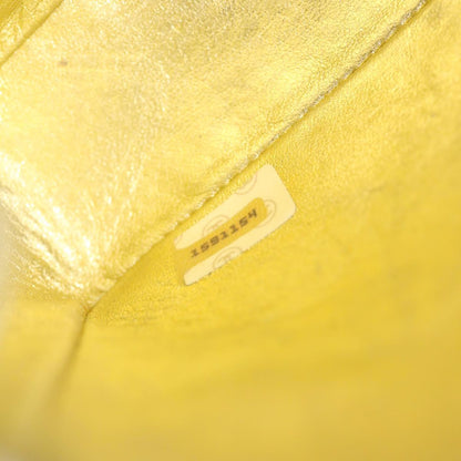 CHANEL Matelasse Turn Lock Chain Shoulder Bag Lamb Skin Gold CC 31382A