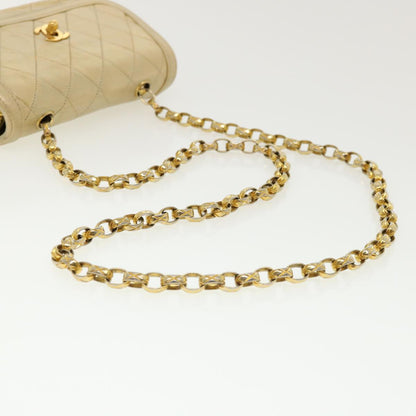 CHANEL Matelasse Turn Lock Chain Shoulder Bag Lamb Skin Gold CC 31382A
