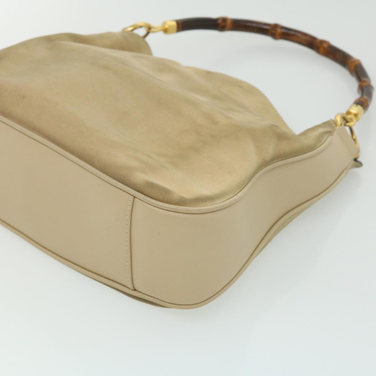 GUCCI Bamboo Hand Bag cotton Beige 00117321638  31581