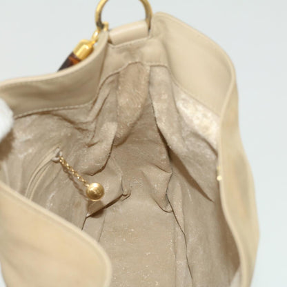 GUCCI Bamboo Hand Bag cotton Beige 00117321638  31581
