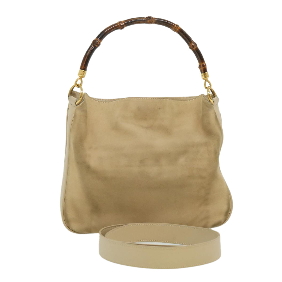 GUCCI Bamboo Hand Bag cotton Beige 00117321638  31581