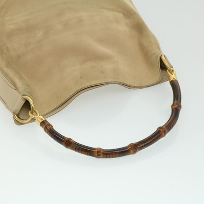 GUCCI Bamboo Hand Bag cotton Beige 00117321638  31581