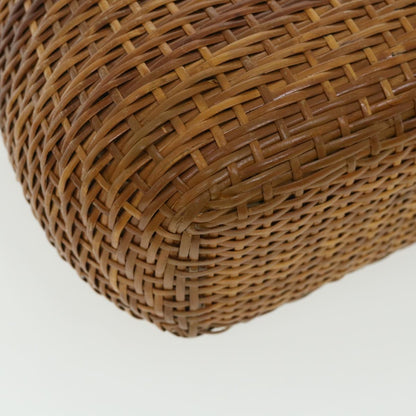 CHANEL Basket Chain Shoulder Bag Leather rattan Brown CC 31896S