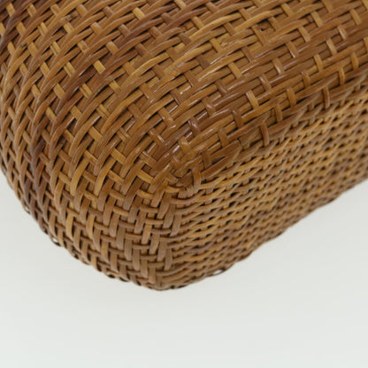 CHANEL Basket Chain Shoulder Bag Leather rattan Brown CC 31896S