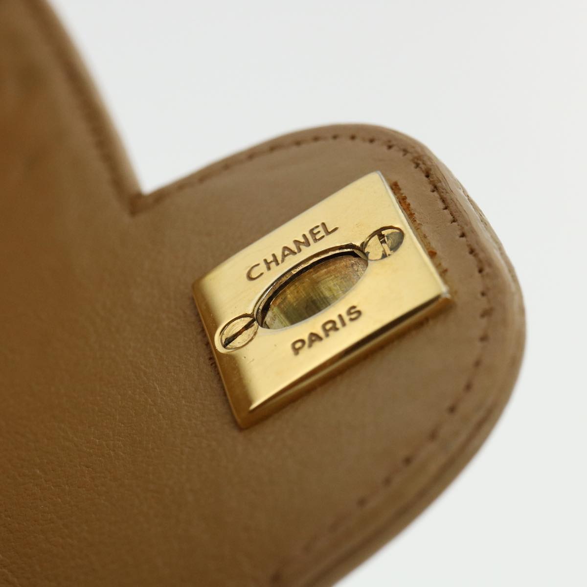 CHANEL Basket Chain Shoulder Bag Leather rattan Brown CC 31896S