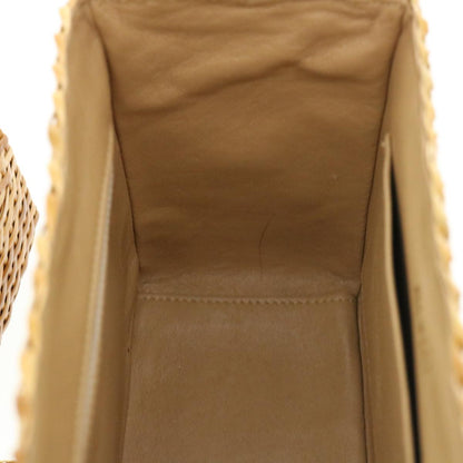 CHANEL Basket Chain Shoulder Bag Leather rattan Beige CC 31932A