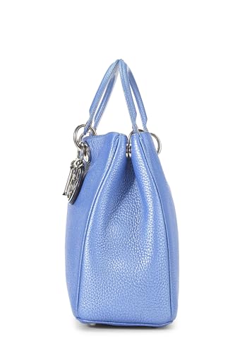 Dior, Blue Metallic Leather Diorissimo Medium, Blue