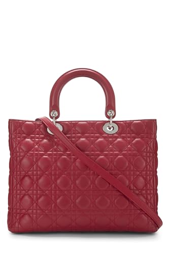 Dior, Red Cannage Quilted Lambskin Lady Dior Large, Red