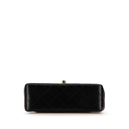 Black Chanel Mini Square Classic Lambskin Flap Crossbody Bag