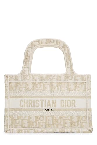 Dior, Gold Embroidered Canvas Book Tote Mini, Gold