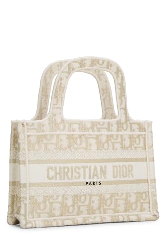 Dior, Gold Embroidered Canvas Book Tote Mini, Gold
