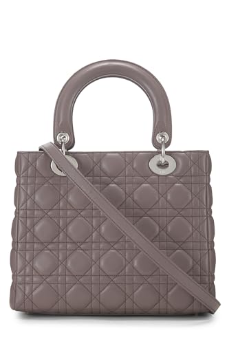 Dior, Purple Cannage Quilted Lambskin Lady Dior Medium, Purple