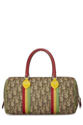 Dior, Brown Trotter Coated Canvas Rasta Handle Bag, Brown