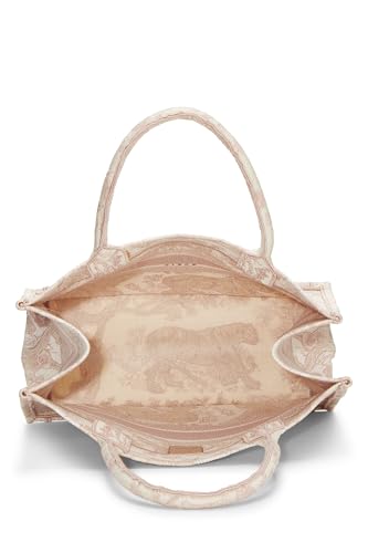 Dior, Pink Embroidered Toile de Jouy Canvas Book Tote Large, Pink