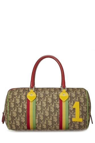 Dior, Brown Trotter Coated Canvas Rasta Handle Bag, Brown