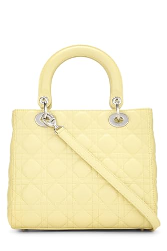 Dior, Yellow Cannage Quilted Lambskin Lady Dior Medium, Yellow
