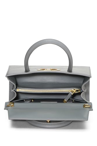 Dior, Grey Grained Calfskin St Honor Tote Medium, Blue