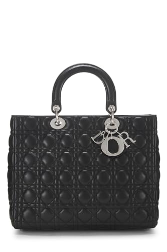 Dior, Black Cannage Quilted Lambskin Lady Dior Large, Black