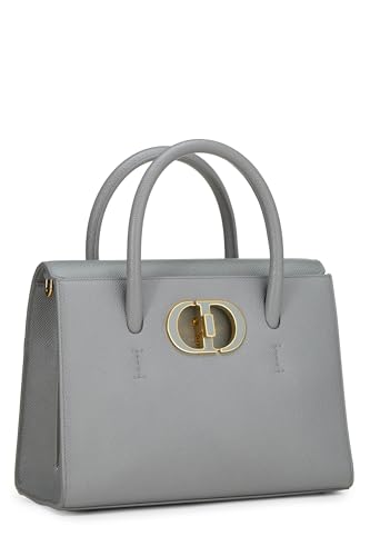 Dior, Grey Grained Calfskin St Honor Tote Medium, Blue