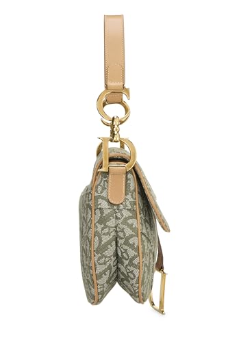 Dior, Green Trotter Canvas Saddle Bag, Green