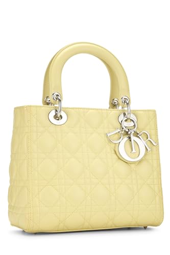 Dior, Yellow Cannage Quilted Lambskin Lady Dior Medium, Yellow
