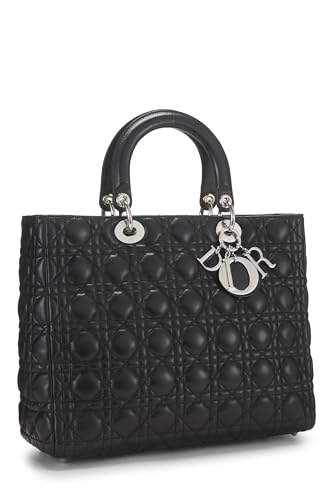 Dior, Black Cannage Quilted Lambskin Lady Dior Large, Black