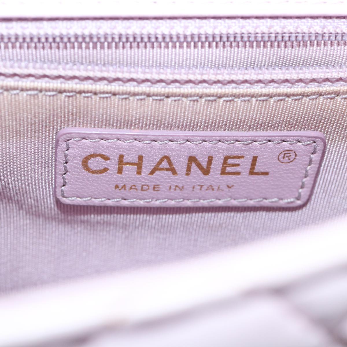 CHANEL Matelasse Turn Lock Chain Shoulder Bag Lamb Skin Pink CC 32151A