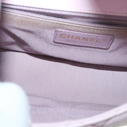 CHANEL Matelasse Turn Lock Chain Shoulder Bag Lamb Skin Pink CC 32151A
