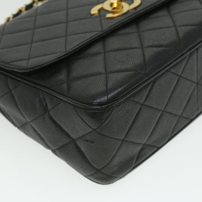 CHANEL Big Matelasse Turn Lock Shoulder Bag Caviar Skin Black CC 32155A