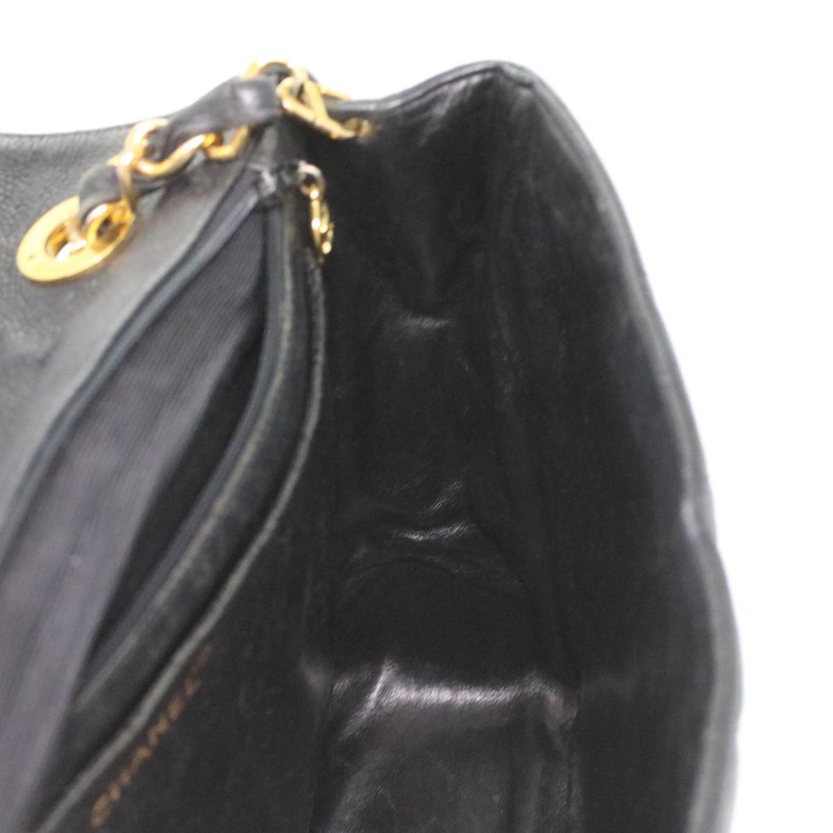 CHANEL Big Matelasse Turn Lock Shoulder Bag Caviar Skin Black CC 32155A