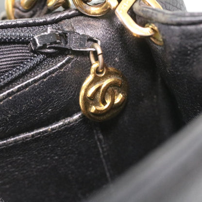 CHANEL Big Matelasse Turn Lock Shoulder Bag Caviar Skin Black CC 32155A