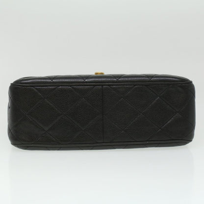 CHANEL Big Matelasse Turn Lock Shoulder Bag Caviar Skin Black CC 32155A