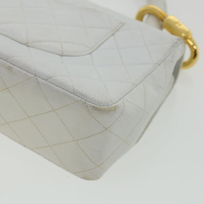 CHANEL Matelasse Pair Shoulder Bag Lamb Skin White CC 32416A