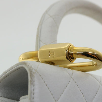 CHANEL Matelasse Pair Shoulder Bag Lamb Skin White CC 32416A