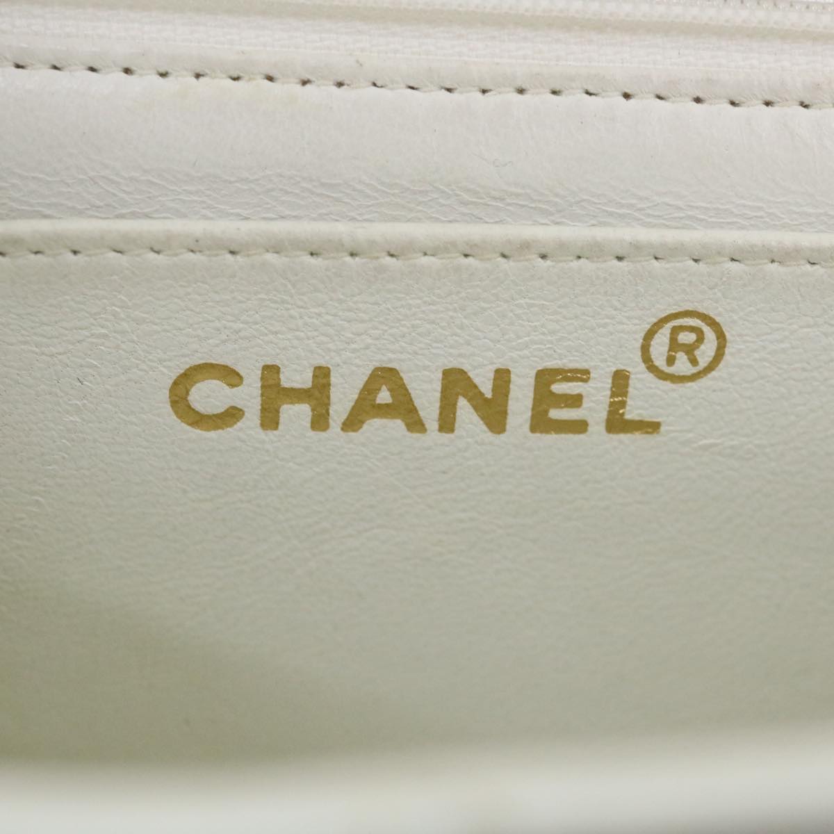CHANEL Matelasse Pair Shoulder Bag Lamb Skin White CC 32416A