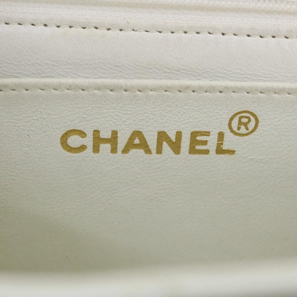 CHANEL Matelasse Pair Shoulder Bag Lamb Skin White CC 32416A
