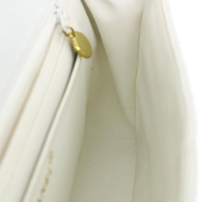 CHANEL Matelasse Pair Shoulder Bag Lamb Skin White CC 32416A
