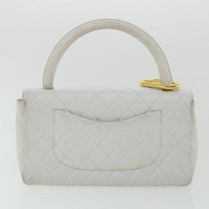 CHANEL Matelasse Pair Shoulder Bag Lamb Skin White CC 32416A